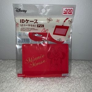 Minnie Mouse badge holder with lanyard